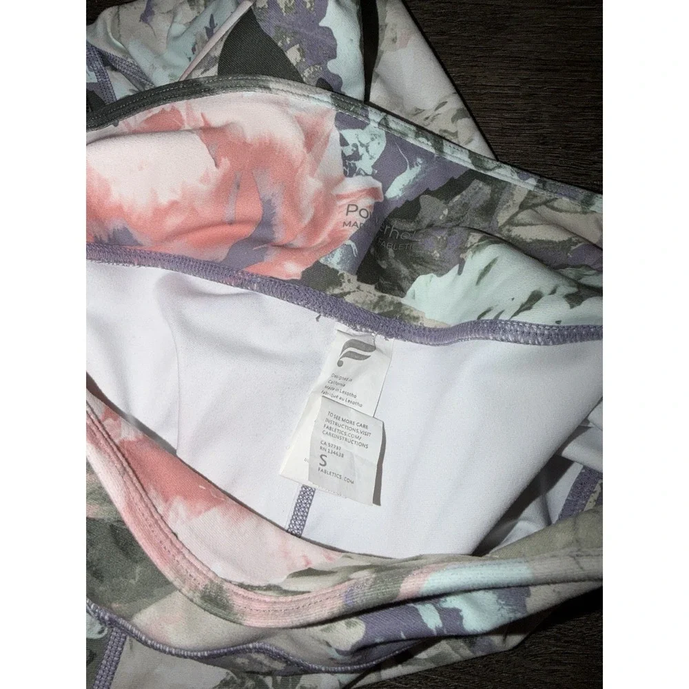 Fabletics Powerhold Define Leggings Mid Rise 7/8 Length Womens S Floral